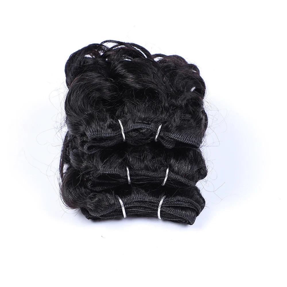 Brazilian Jerry Curly Human Hair Bundles | Natural Romance Curl Remy Weave (100g) by Luxegan