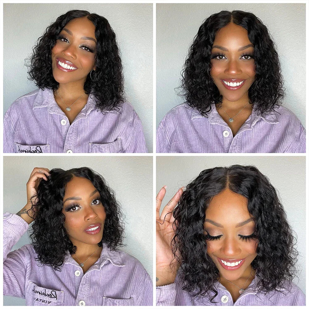 12A Kinky Curly Bob Wig | Glueless 13x4 Lace Frontal Wig | Brazilian Remy Hair by Luxegan