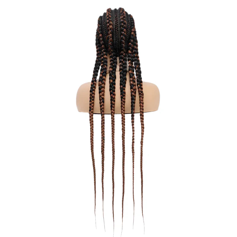 36" Jumbo Knotless Box Braids Wig | Incoo Full Lace Cornrow Wig | Transparent Lace | African Braided Hair by Luxegan