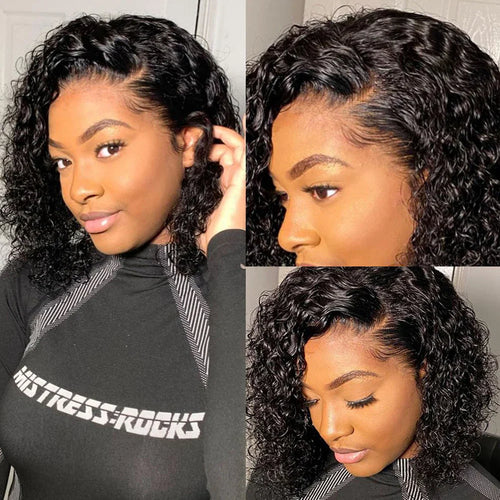 12A Kinky Curly Bob Wig | Glueless 13x4 Lace Frontal Wig | Brazilian Remy Hair by Luxegan
