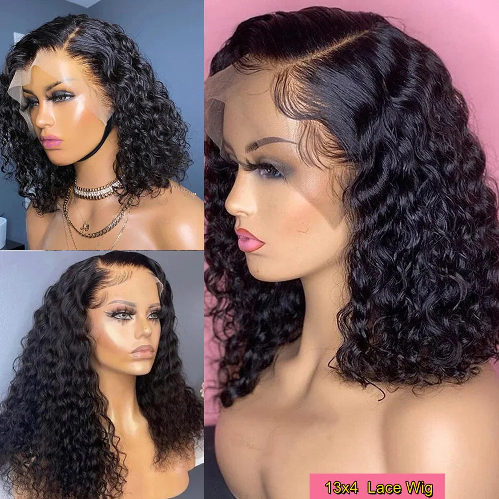 12A Kinky Curly Bob Wig | Glueless 13x4 Lace Frontal Wig | Brazilian Remy Hair by Luxegan