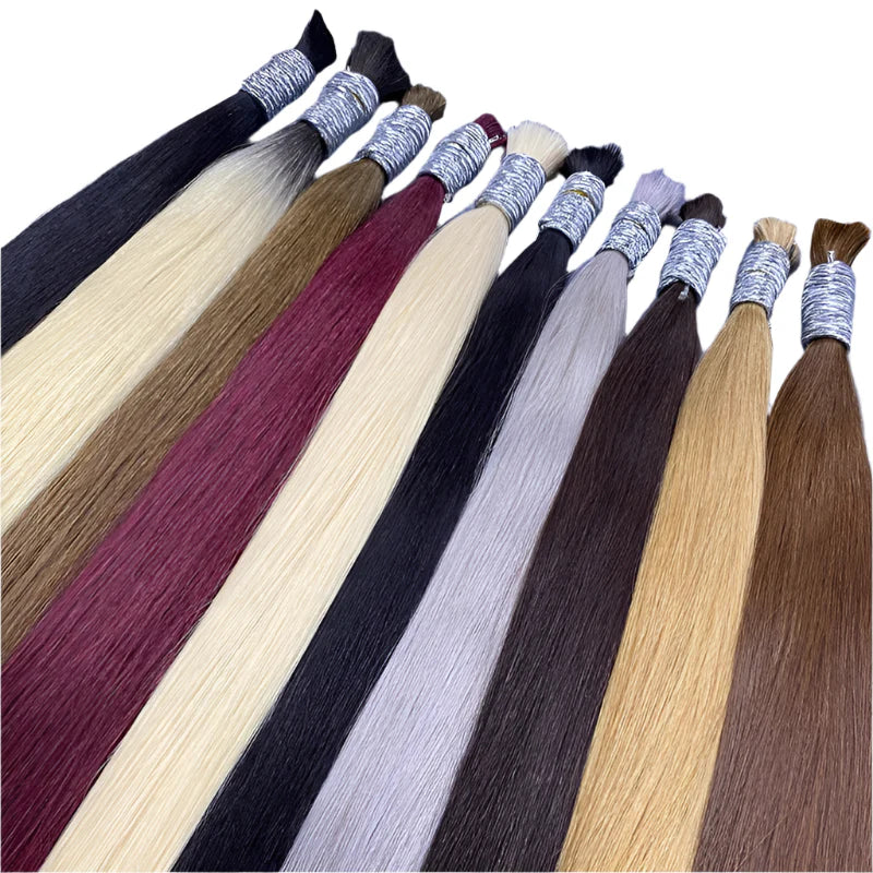 613 Human Hair Bulk | No Weft | Brazilian Remy Hair | Honey Blonde | For Braiding & Extensions by Luxegan
