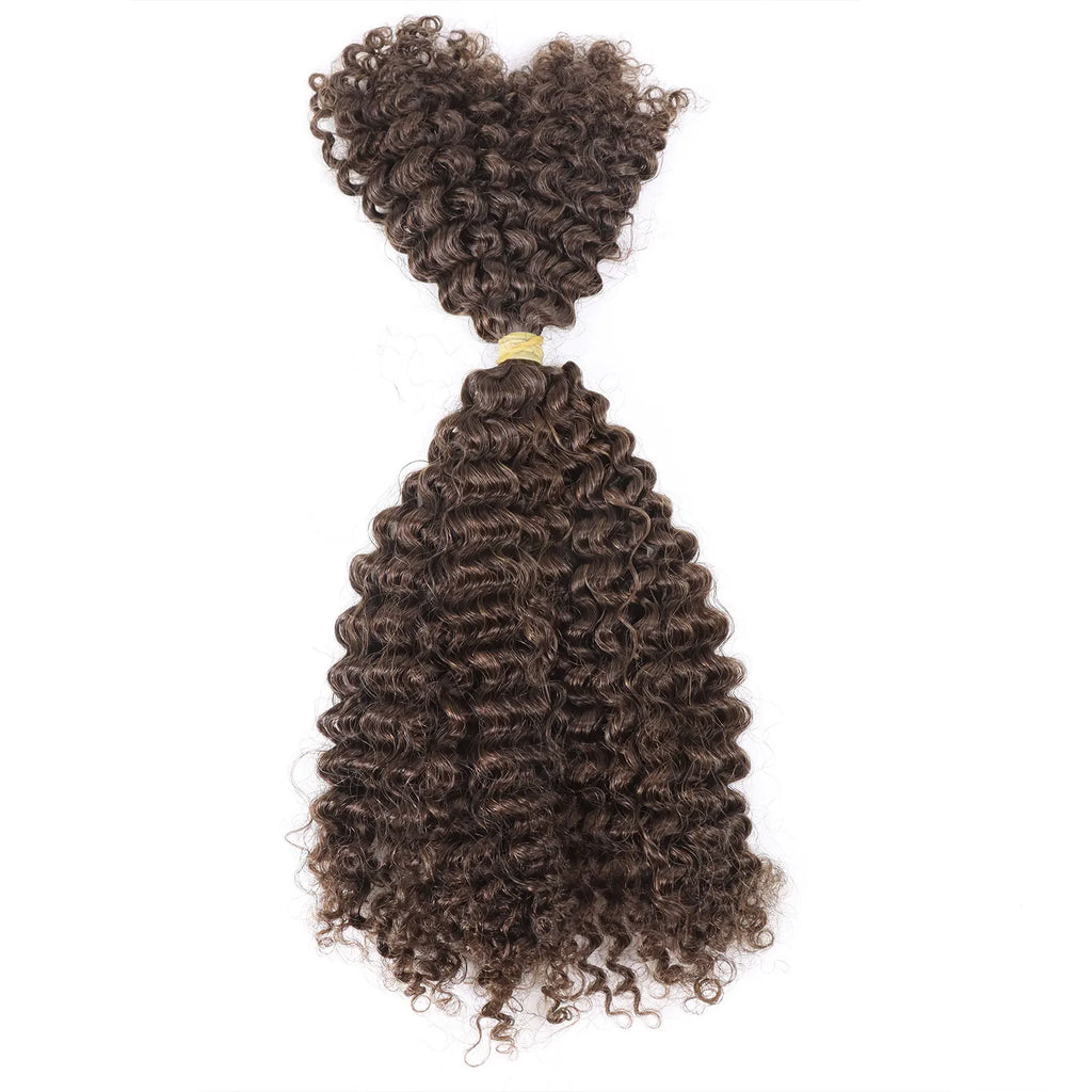 Ombre Honey Blonde Kinky Curly Human Hair Extensions | 50g Peruvian Crochet Bulk Hair (No Weft, Double Drawn) by Luxegan