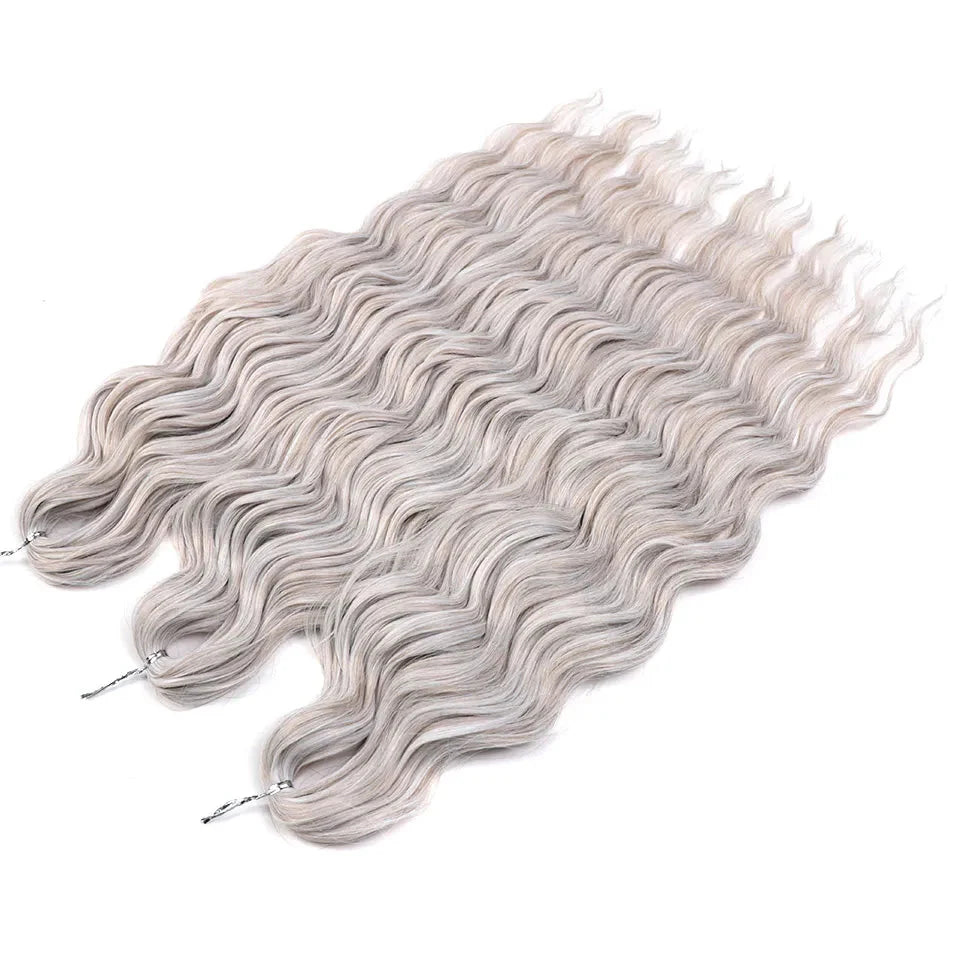 24" Orange Twist Crochet Hair | Synthetic Deep Wave Braiding Hair Extensions | Water Wave Hair | Heat Resistant Fiber | 60 Strands/Pack by Luxegan