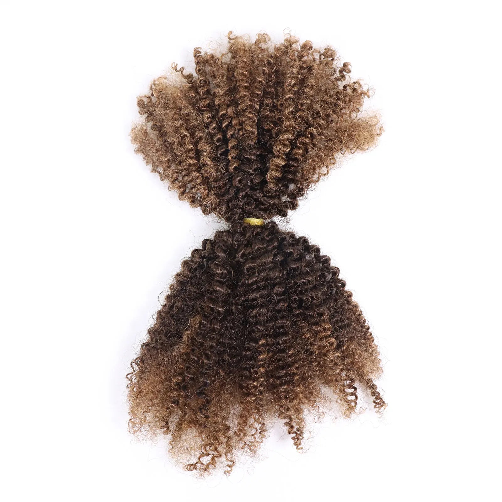 Ombre Honey Blonde Kinky Curly Human Hair Extensions | 50g Peruvian Crochet Bulk Hair (No Weft, Double Drawn) by Luxegan