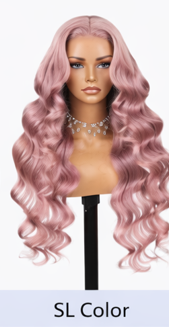 Princess Pink Brazilian Hair 24' Glueless Body Wave Human Hair Pre-cut Lace Front Wigs by Zernabella