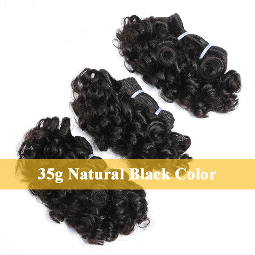 6" Bouncy Curly Indian Remy Hair Bundles | Double Drawn | Natural Black & Brown | Sew-In Extensions by Luxegan