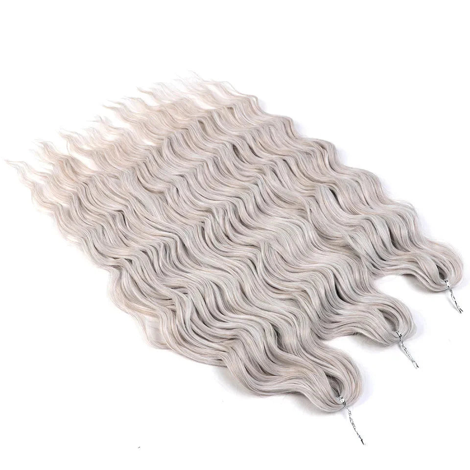 24" Orange Twist Crochet Hair | Synthetic Deep Wave Braiding Hair Extensions | Water Wave Hair | Heat Resistant Fiber | 60 Strands/Pack by Luxegan