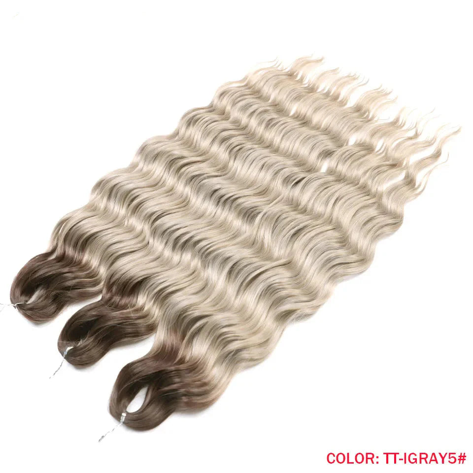 24" Orange Twist Crochet Hair | Synthetic Deep Wave Braiding Hair Extensions | Water Wave Hair | Heat Resistant Fiber | 60 Strands/Pack by Luxegan