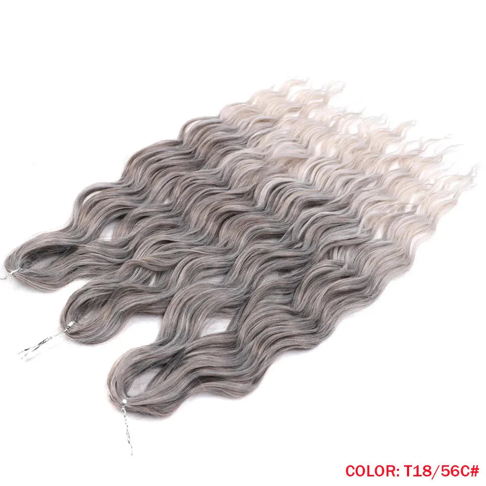 24" Orange Twist Crochet Hair | Synthetic Deep Wave Braiding Hair Extensions | Water Wave Hair | Heat Resistant Fiber | 60 Strands/Pack by Luxegan