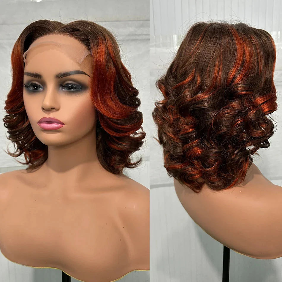 100% Human Hair | Highlight | Vietnamese | Bob | Bouncy | Loose | Curly | HD Lace Closure | Glueless Wigs | Human Hair | Ready To Wear by Luxegan