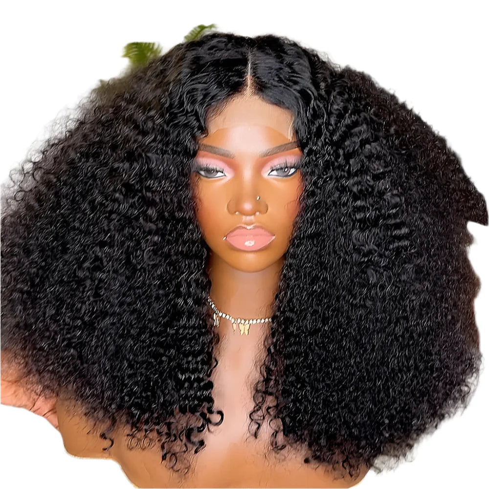 Double Drawn Kinky Curly HD Lace Frontal Wig | High Density Human Hair by Luxegan