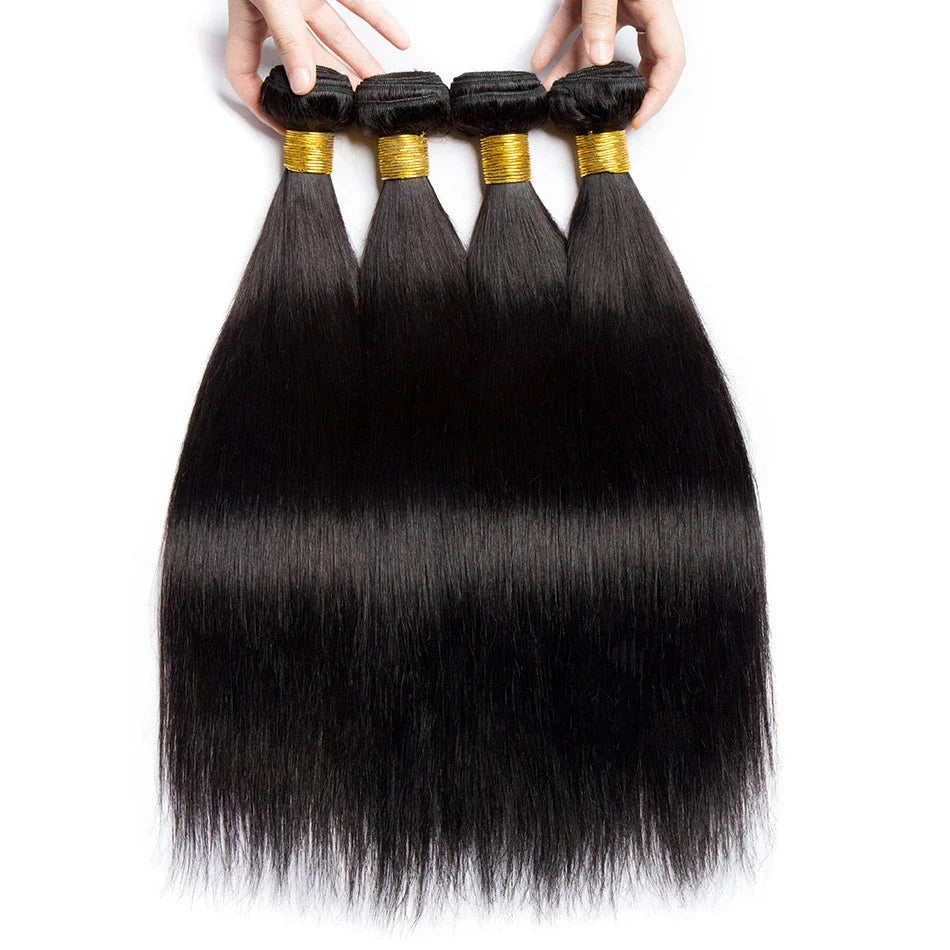 8-32 Inch Bone Straight Brazilian Remy Human Hair Weave Bundles | Natural Color 12A | 1, 3, or 4 Bundles by Luxegan