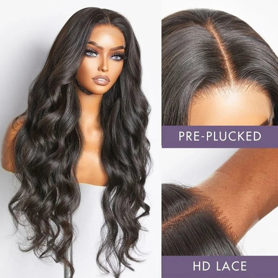 Brazilian Body Wave T-Part Lace Wig | Transparent Human Hair (Glueless, On Sale Clearance) by Luxegan