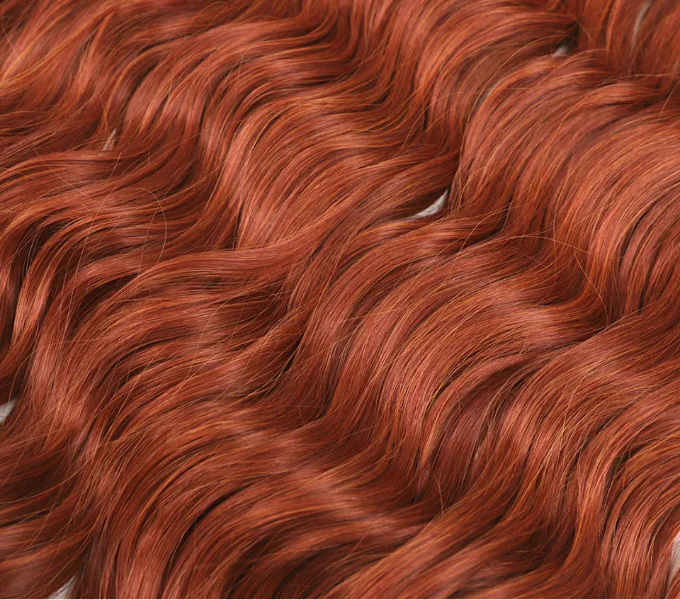 24" Orange Twist Crochet Hair | Synthetic Deep Wave Braiding Hair Extensions | Water Wave Hair | Heat Resistant Fiber | 60 Strands/Pack by Luxegan