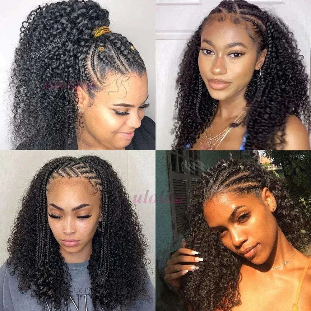 Kinky Curly Braided Bun Wig | 13x4 Lace Front | Human Hair | Remy | 210 Density by Luxegan
