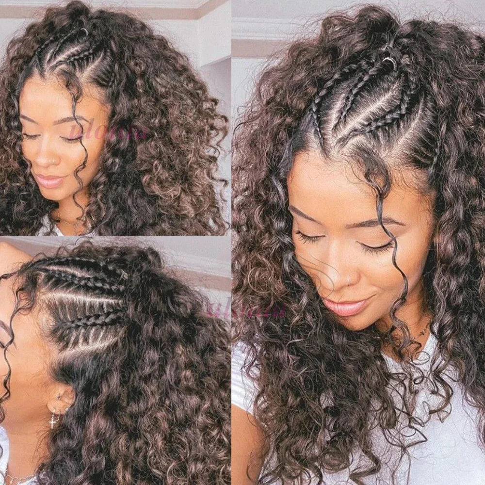 Kinky Curly Braided Bun Wig | 13x4 Lace Front | Human Hair | Remy | 210 Density by Luxegan