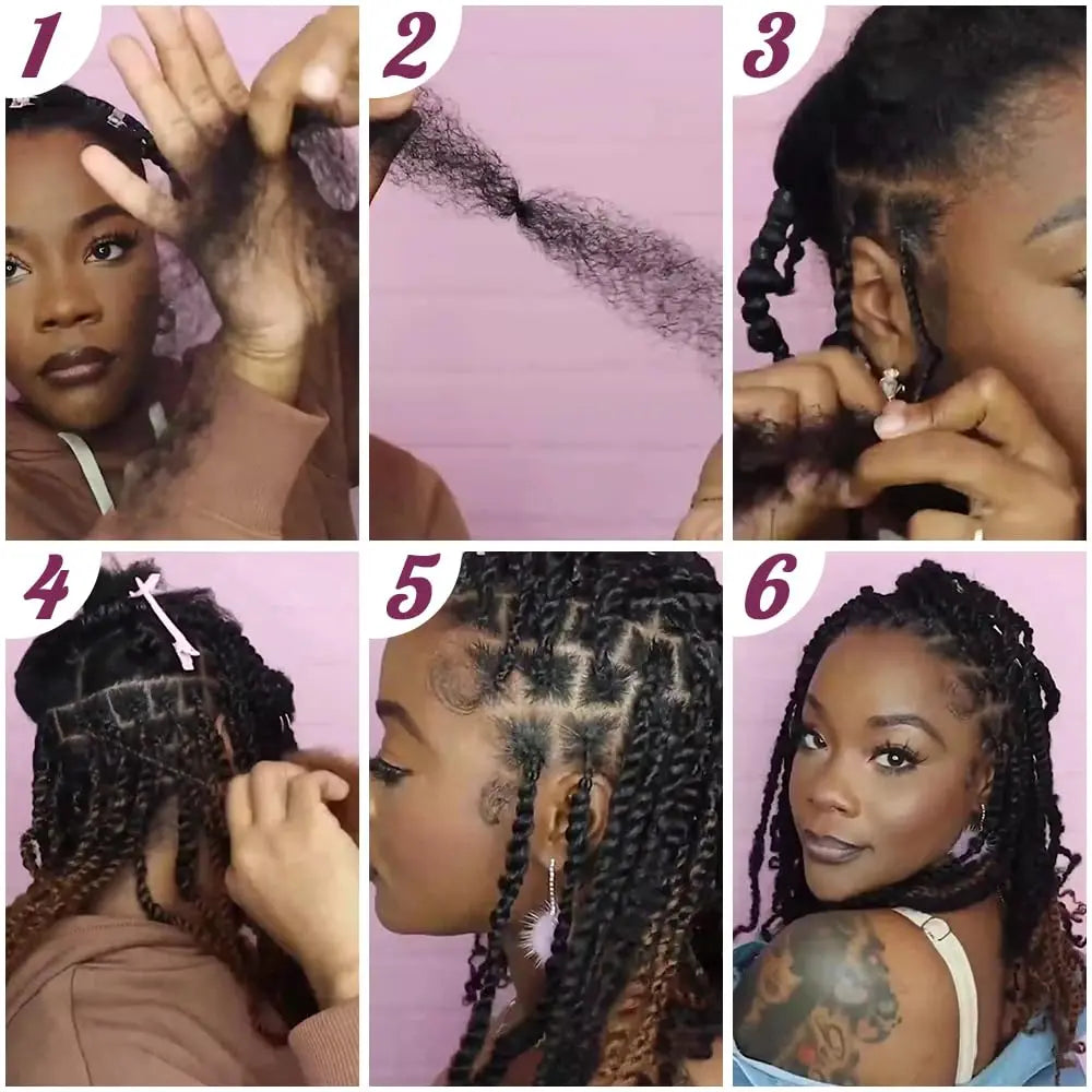 Afro Kinky Bulk Braiding Hair Extensions | 100% Human Hair | Lightweight & Natural Colors | 50g/Pack by Luxegan