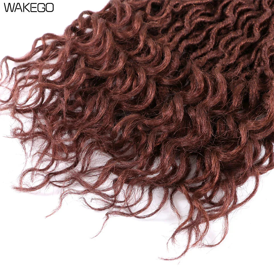 Goddess Faux Locs Crochet Hair | 18" Soft Curly Braids | Ombre Dreadlocks Extensions | 24 Strands/Pack by Luxegan