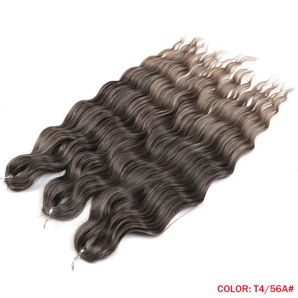 24" Orange Twist Crochet Hair | Synthetic Deep Wave Braiding Hair Extensions | Water Wave Hair | Heat Resistant Fiber | 60 Strands/Pack by Luxegan