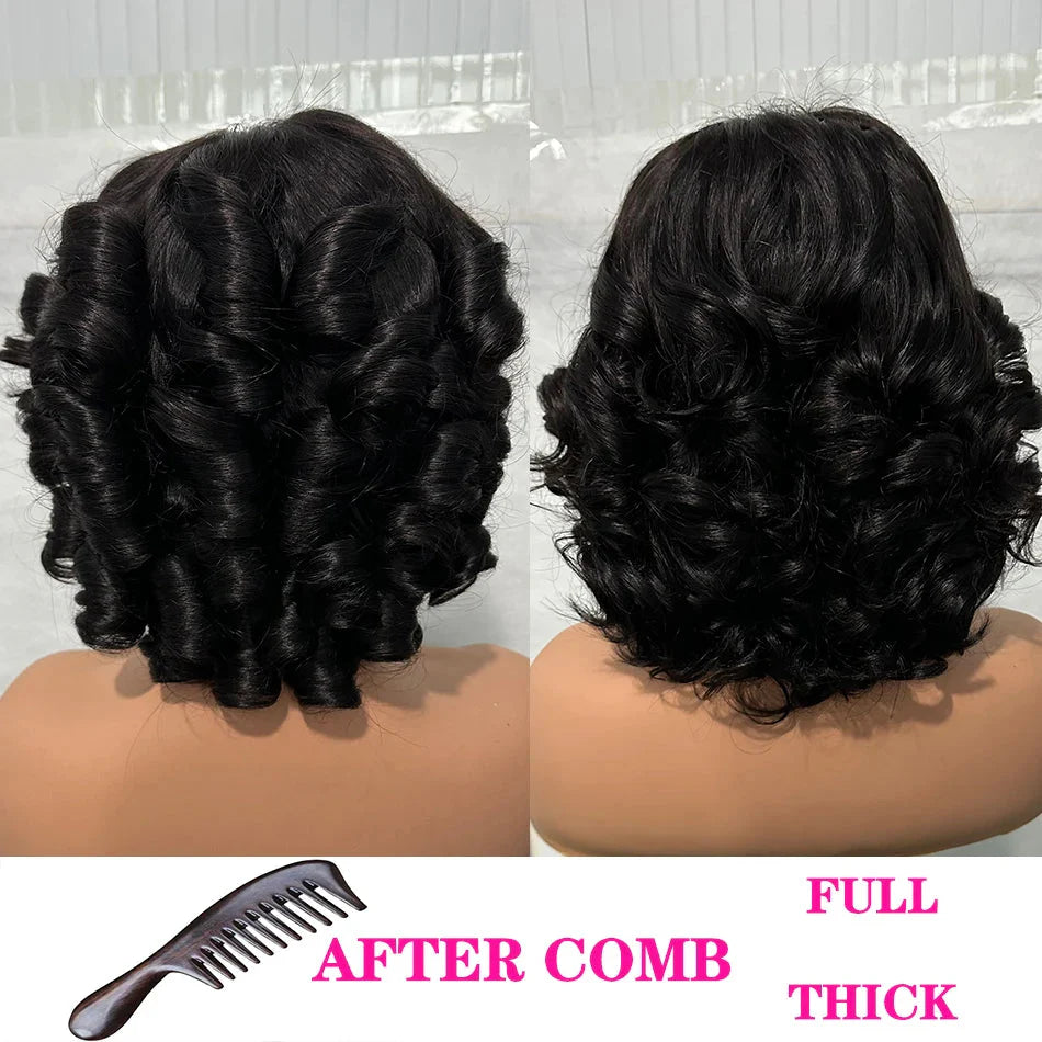 100% Human Hair | Highlight | Vietnamese | Bob | Bouncy | Loose | Curly | HD Lace Closure | Glueless Wigs | Human Hair | Ready To Wear by Luxegan