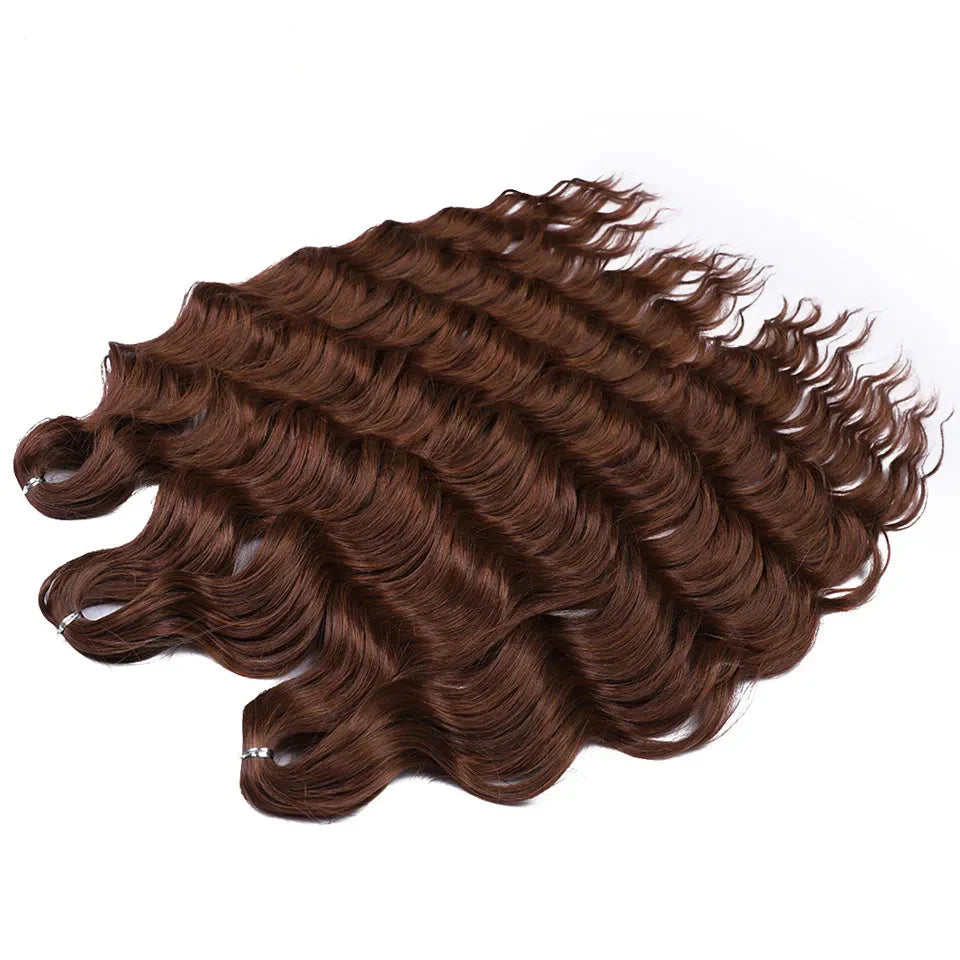 24" Orange Twist Crochet Hair | Synthetic Deep Wave Braiding Hair Extensions | Water Wave Hair | Heat Resistant Fiber | 60 Strands/Pack by Luxegan