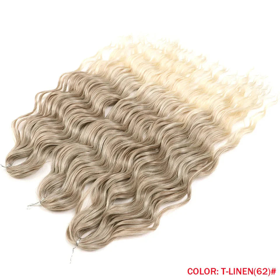 24" Orange Twist Crochet Hair | Synthetic Deep Wave Braiding Hair Extensions | Water Wave Hair | Heat Resistant Fiber | 60 Strands/Pack by Luxegan