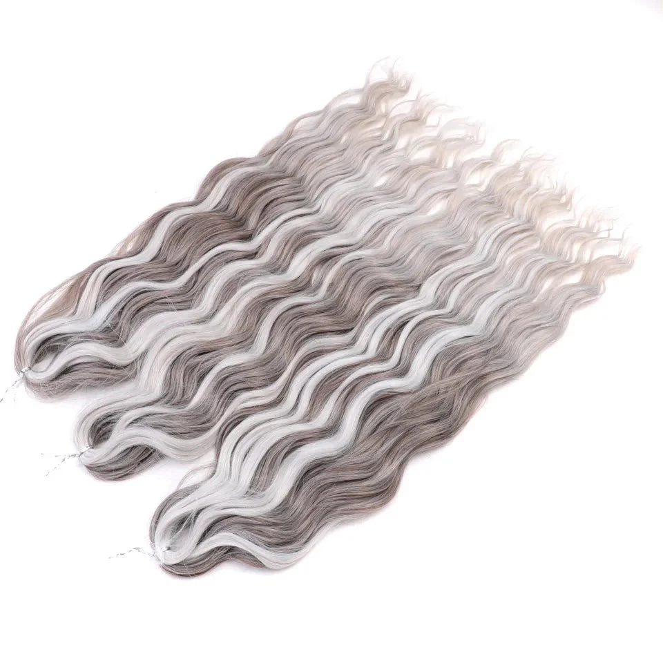 24" Orange Twist Crochet Hair | Synthetic Deep Wave Braiding Hair Extensions | Water Wave Hair | Heat Resistant Fiber | 60 Strands/Pack by Luxegan