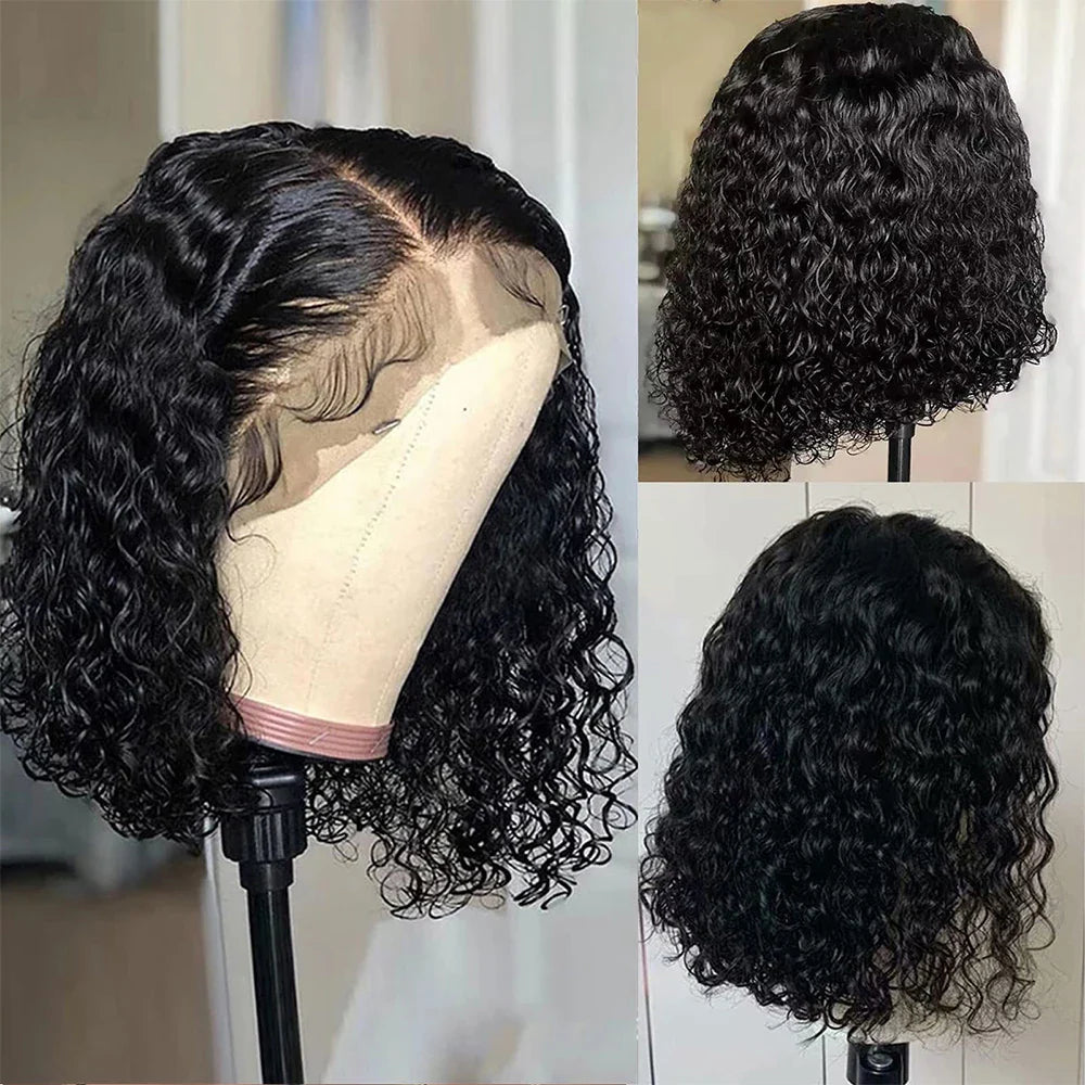 12A Kinky Curly Bob Wig | Glueless 13x4 Lace Frontal Wig | Brazilian Remy Hair by Luxegan