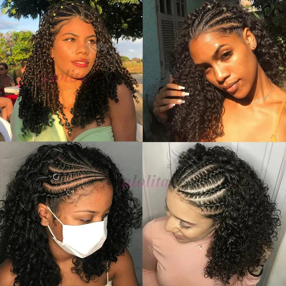Kinky Curly Braided Bun Wig | 13x4 Lace Front | Human Hair | Remy | 210 Density by Luxegan