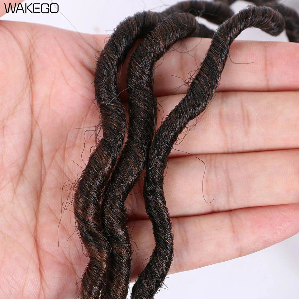 Goddess Faux Locs Crochet Hair | 18" Soft Curly Braids | Ombre Dreadlocks Extensions | 24 Strands/Pack by Luxegan