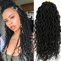Goddess Faux Locs Crochet Hair | 18" Soft Curly Braids | Ombre Dreadlocks Extensions | 24 Strands/Pack by Luxegan