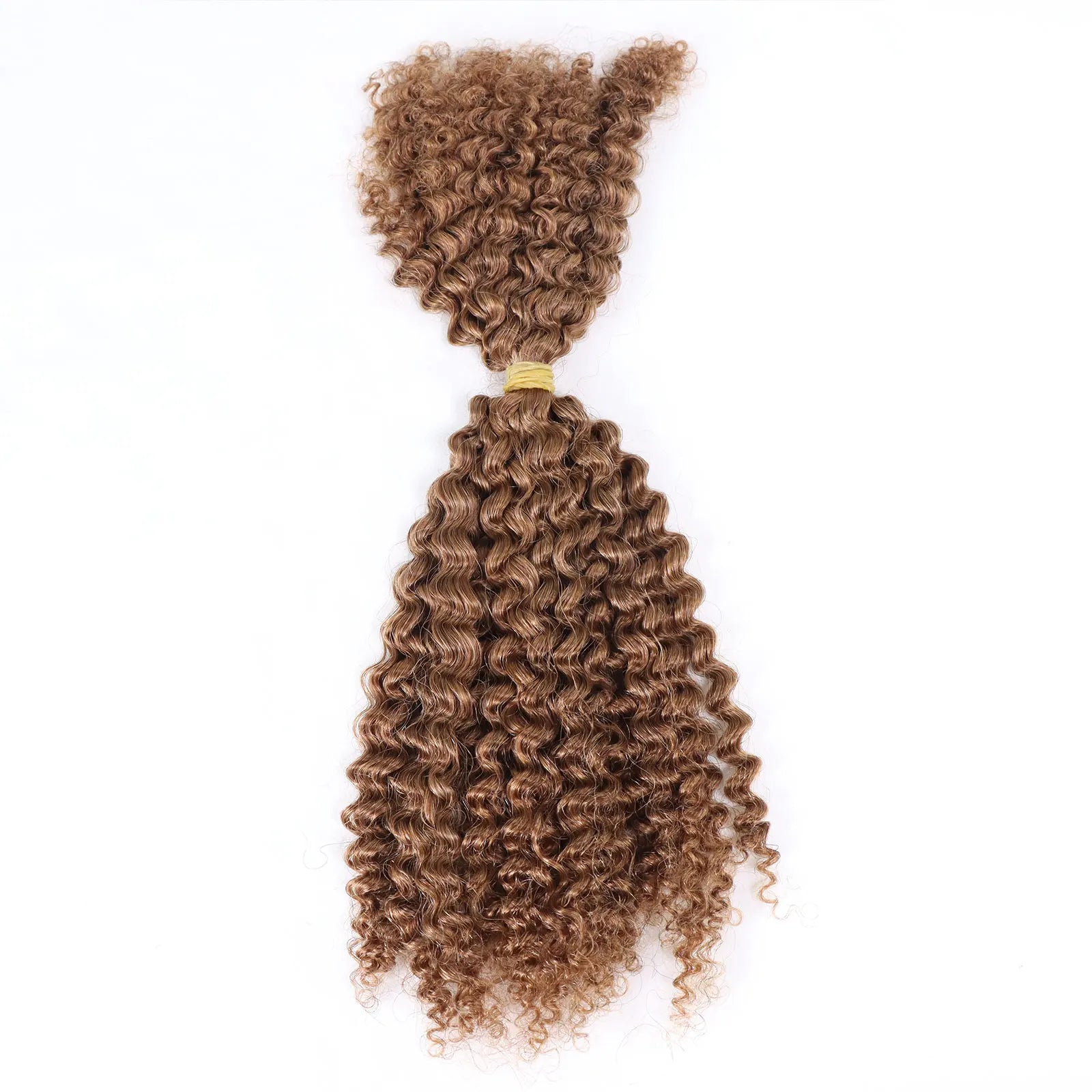 Ombre Honey Blonde Kinky Curly Human Hair Extensions | 50g Peruvian Crochet Bulk Hair (No Weft, Double Drawn) by Luxegan