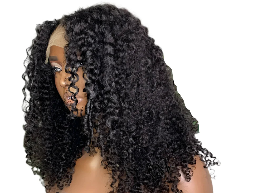 3C 4A Premium Virgin Burmese Curly Lace Frontal Wig | 250% Density by Luxegan