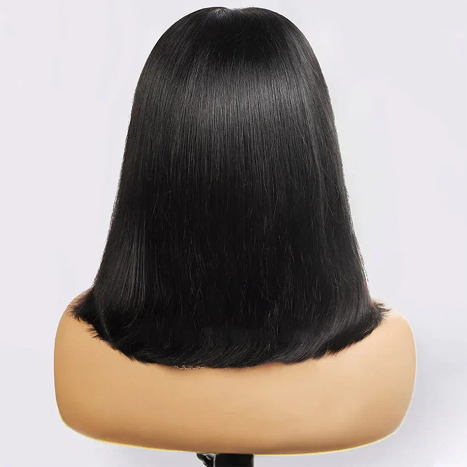 180% Density 13x4 Bone Straight Bob Wig | Brazilian Remy Hair | Transparent Lace Frontal Wig by Luxegan