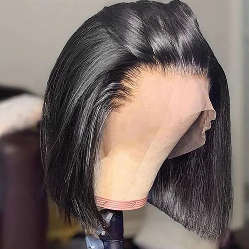 180% Density 13x4 Bone Straight Bob Wig | Brazilian Remy Hair | Transparent Lace Frontal Wig by Luxegan