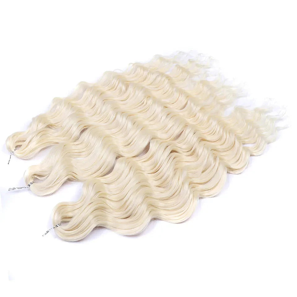 24" Orange Twist Crochet Hair | Synthetic Deep Wave Braiding Hair Extensions | Water Wave Hair | Heat Resistant Fiber | 60 Strands/Pack by Luxegan