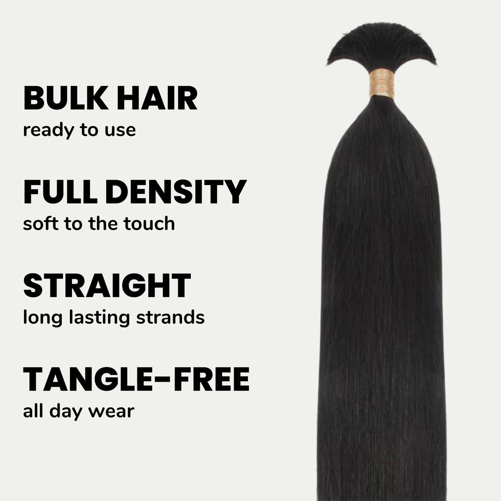 Straight Bulk 100% Human Braiding Hair by Private Label