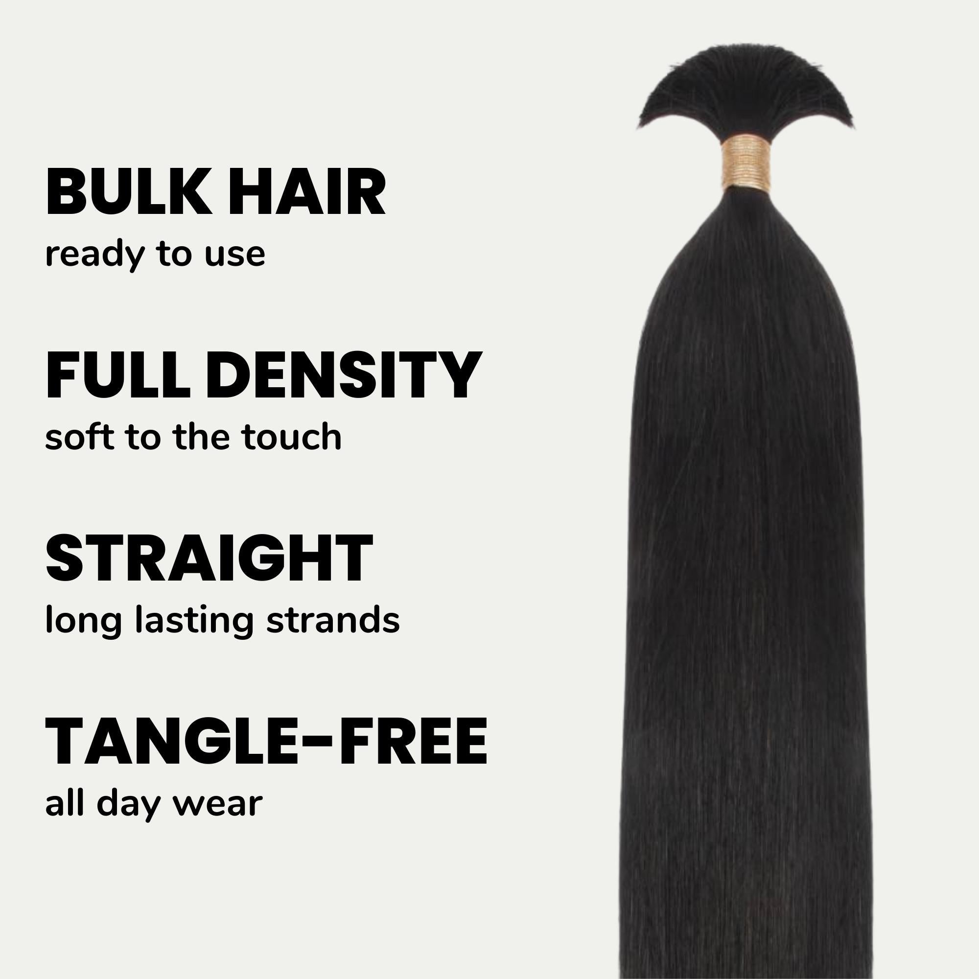 Straight Bulk 100% Human Braiding Hair by Private Label
