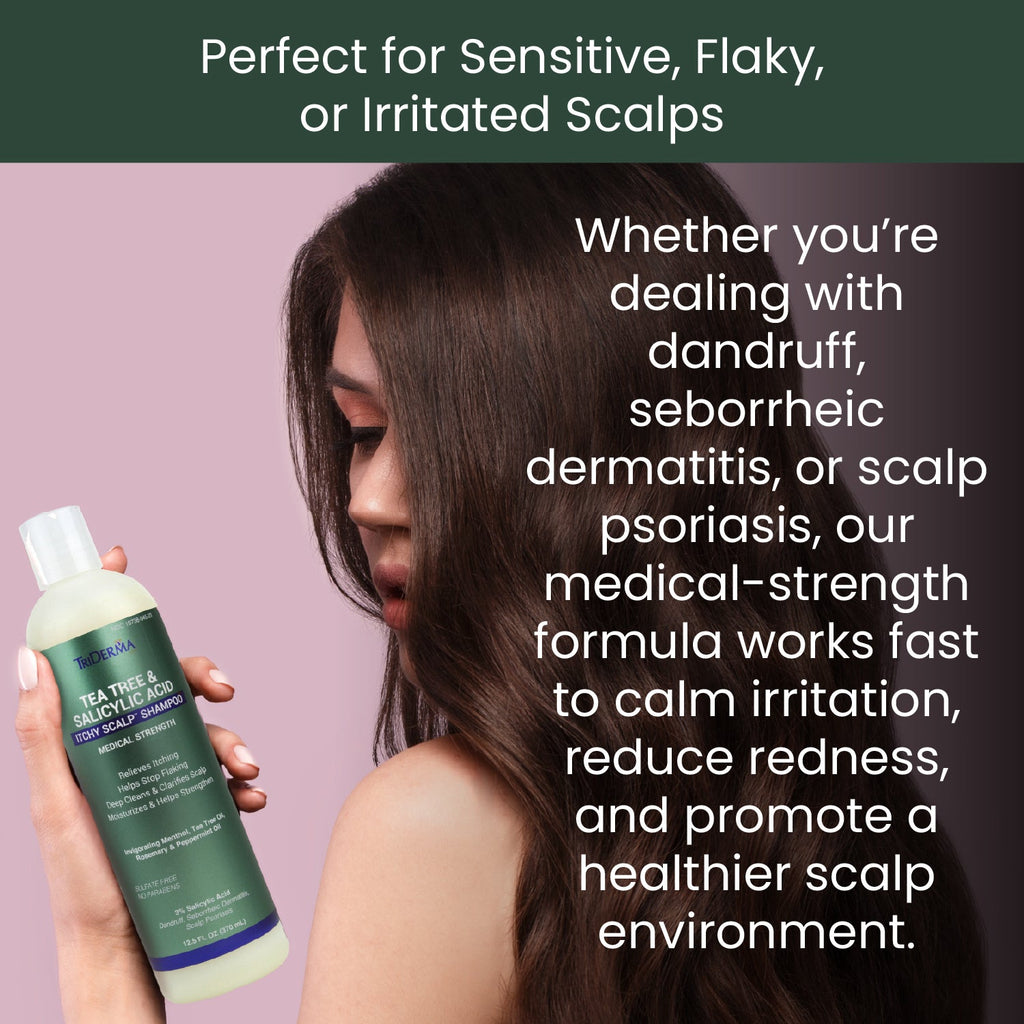 Tea Tree Itchy Scalp Shampoo – Dandruff & Itch Relief | TriDerma by TriDerma MD