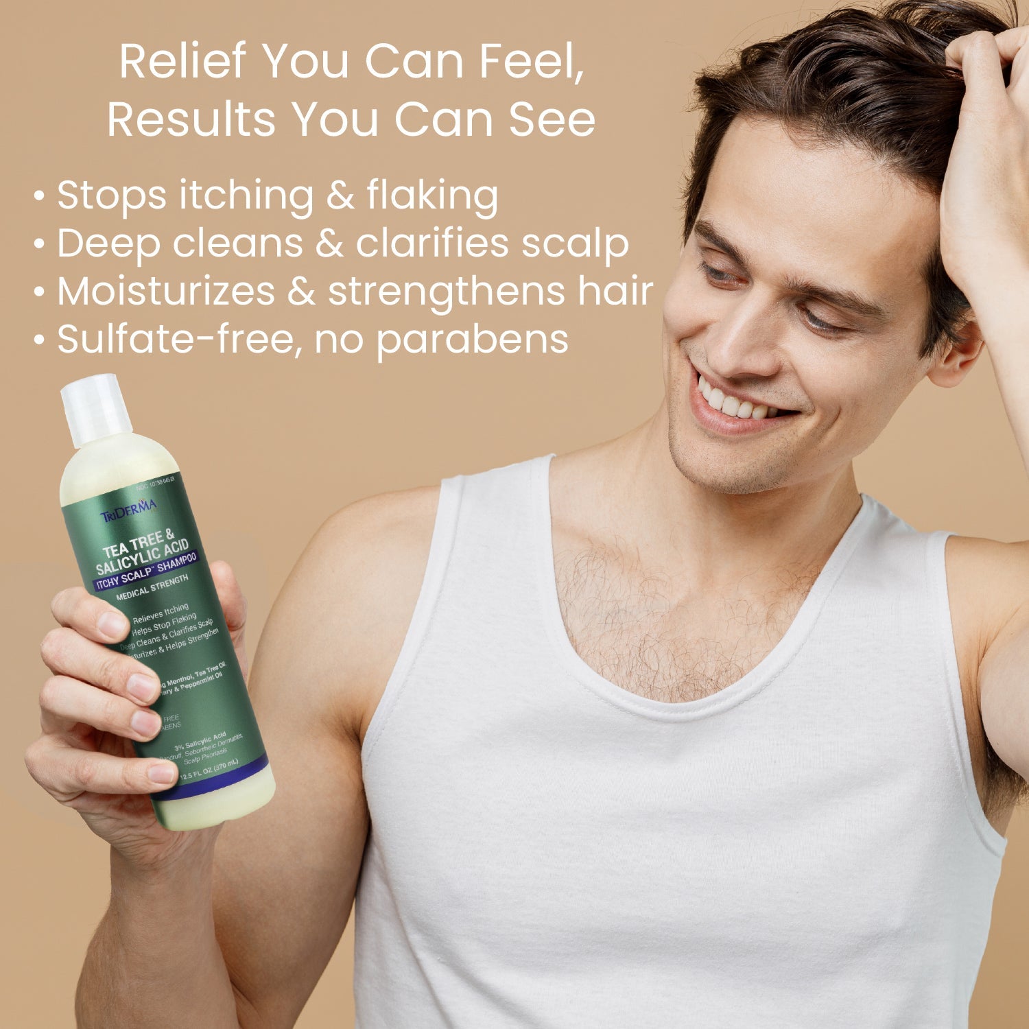 Tea Tree Itchy Scalp Shampoo – Dandruff & Itch Relief | TriDerma by TriDerma MD