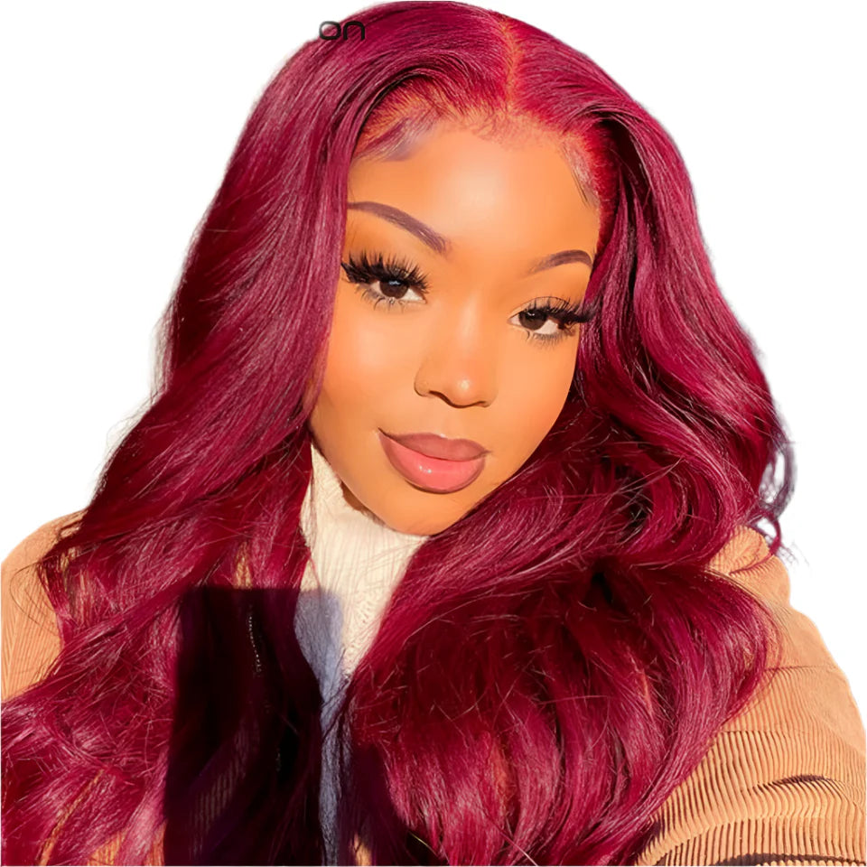 Brazilian Body Wave Bundles | Red Burgundy Human Hair Extensions (1/3/4 Pcs Weave Deals) by Luxegan