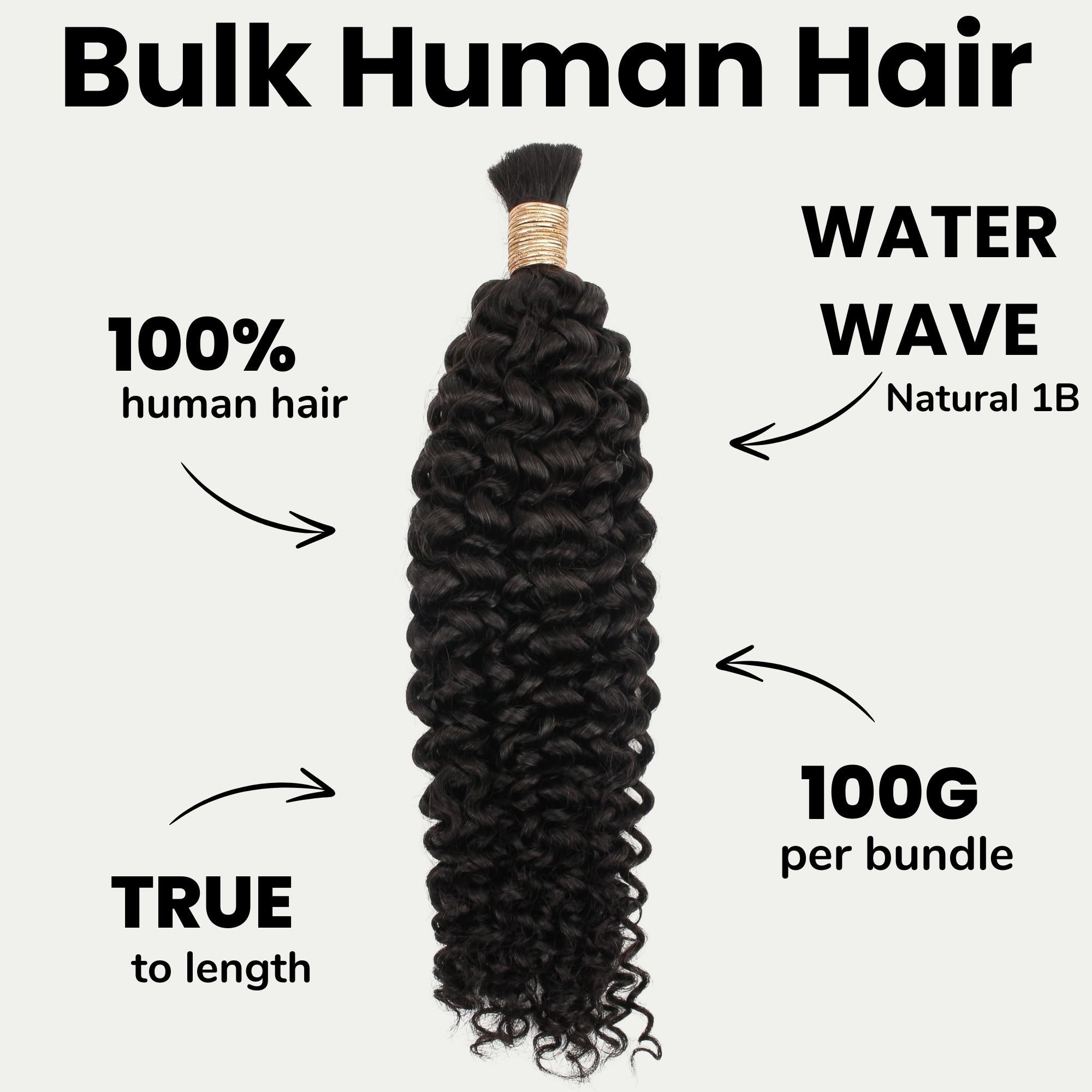 Water Wave Bulk 100% Human Braiding Hair by Private Label