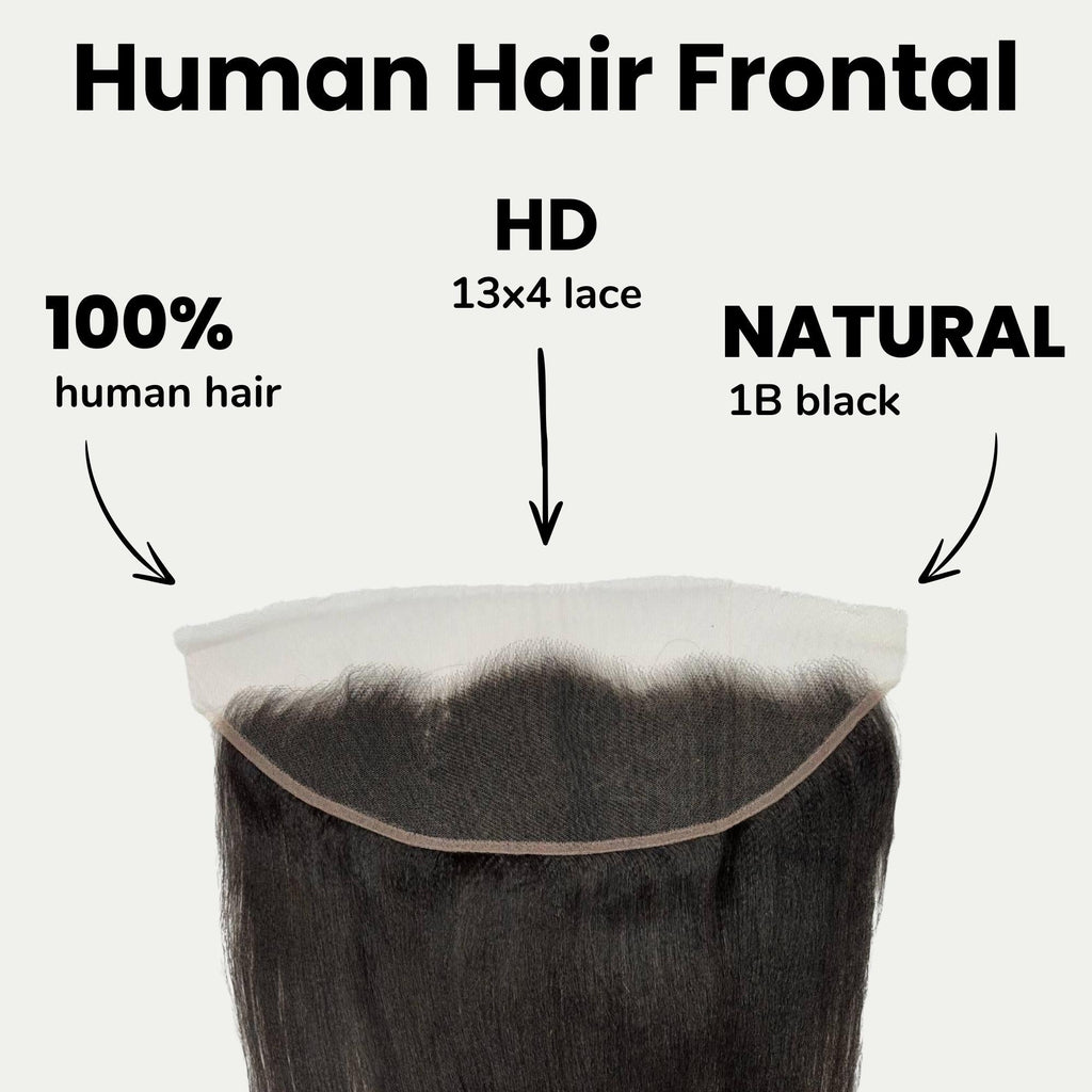 Yaki Straight 13x4 HD Lace Human Hair Frontal by Private Label
