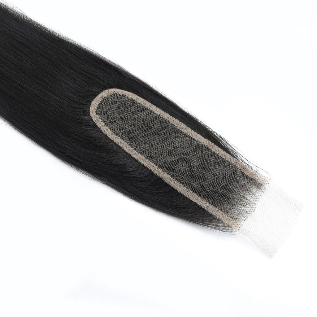 Yaki Straight 2x6 Transparent Lace Human Hair Closure by Private Label