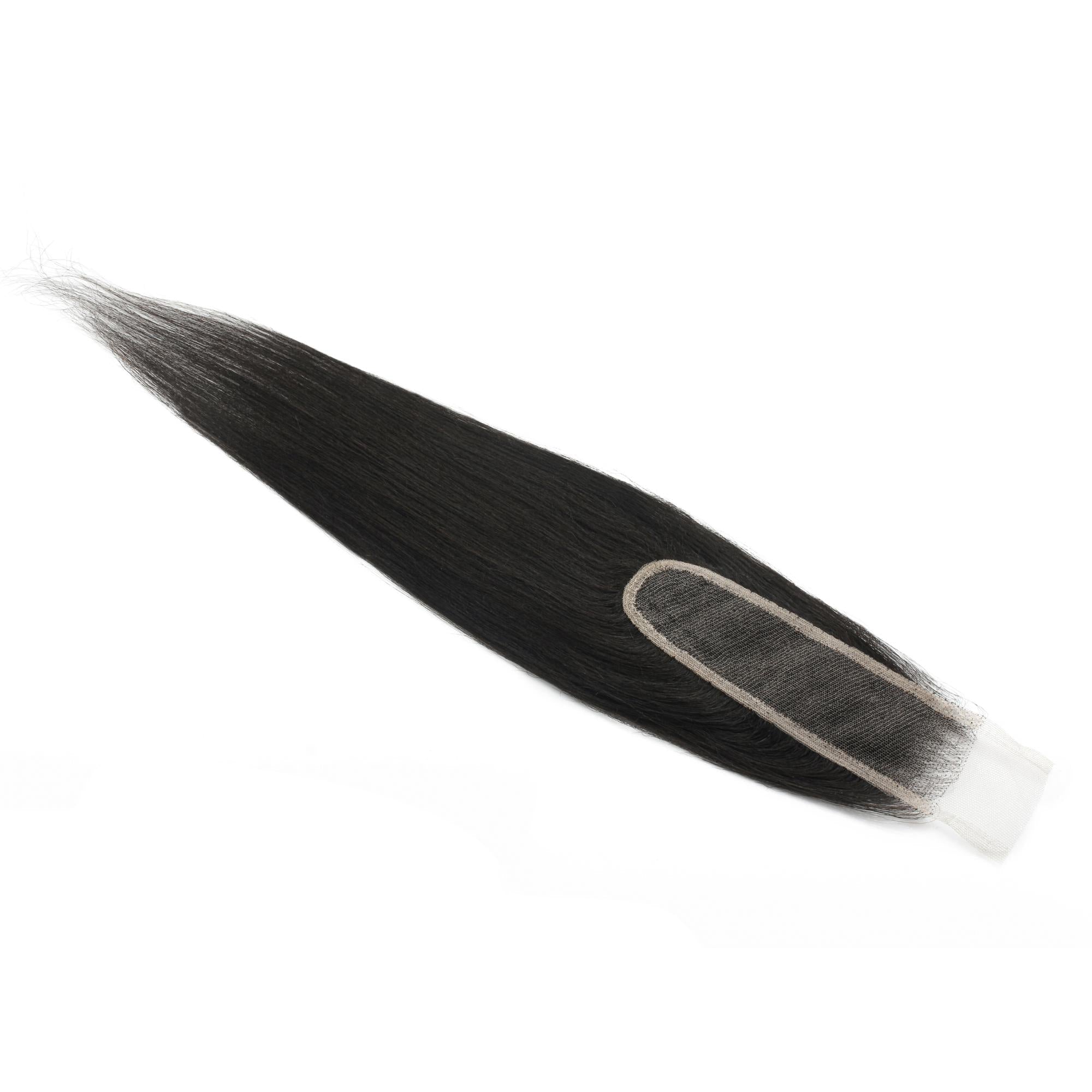 Yaki Straight 2x6 Transparent Lace Human Hair Closure by Private Label