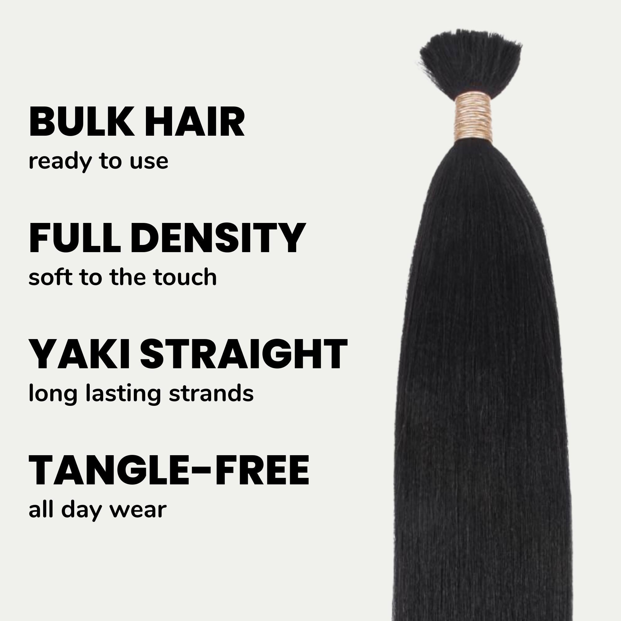 Yaki Straight Bulk 100% Human Braiding Hair by Private Label