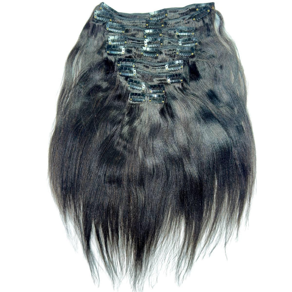 Yaki Straight Clip-In 100% Human Hair Extensions by Private Label