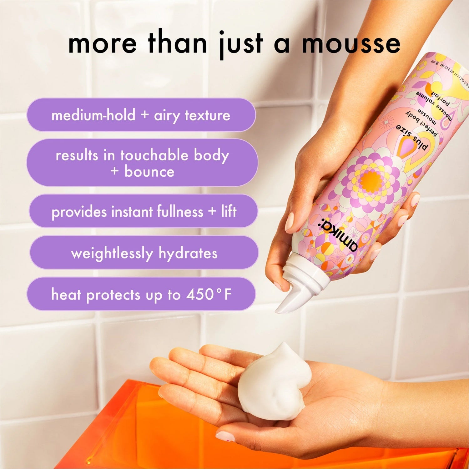 Amika Plus Size Perfect Body Mousse 8.5 Oz by Nava Beauty