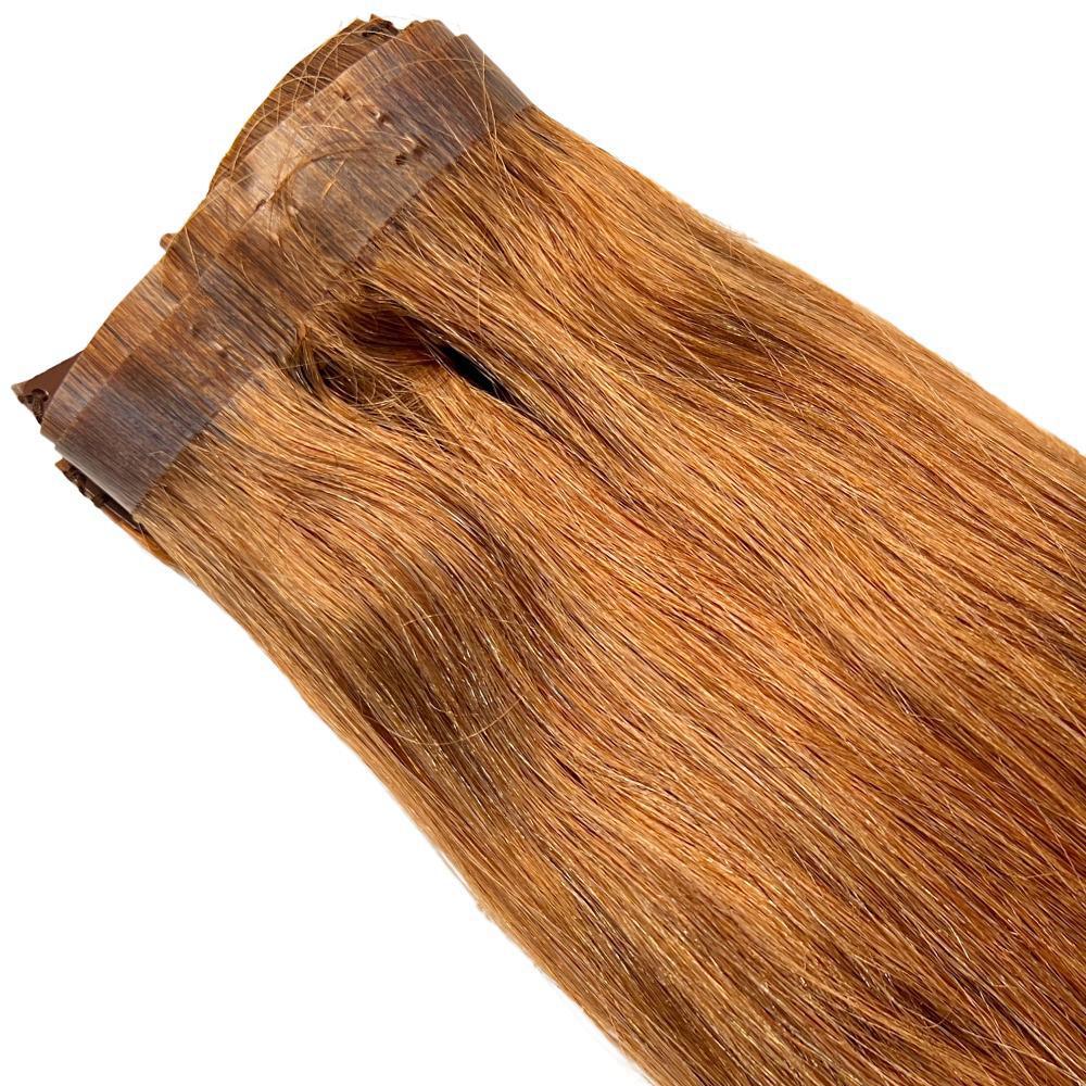 Auburn Seamless Clip-In 100% Human Hair Extensions by Private Label